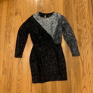 Black sequin and silver dress
